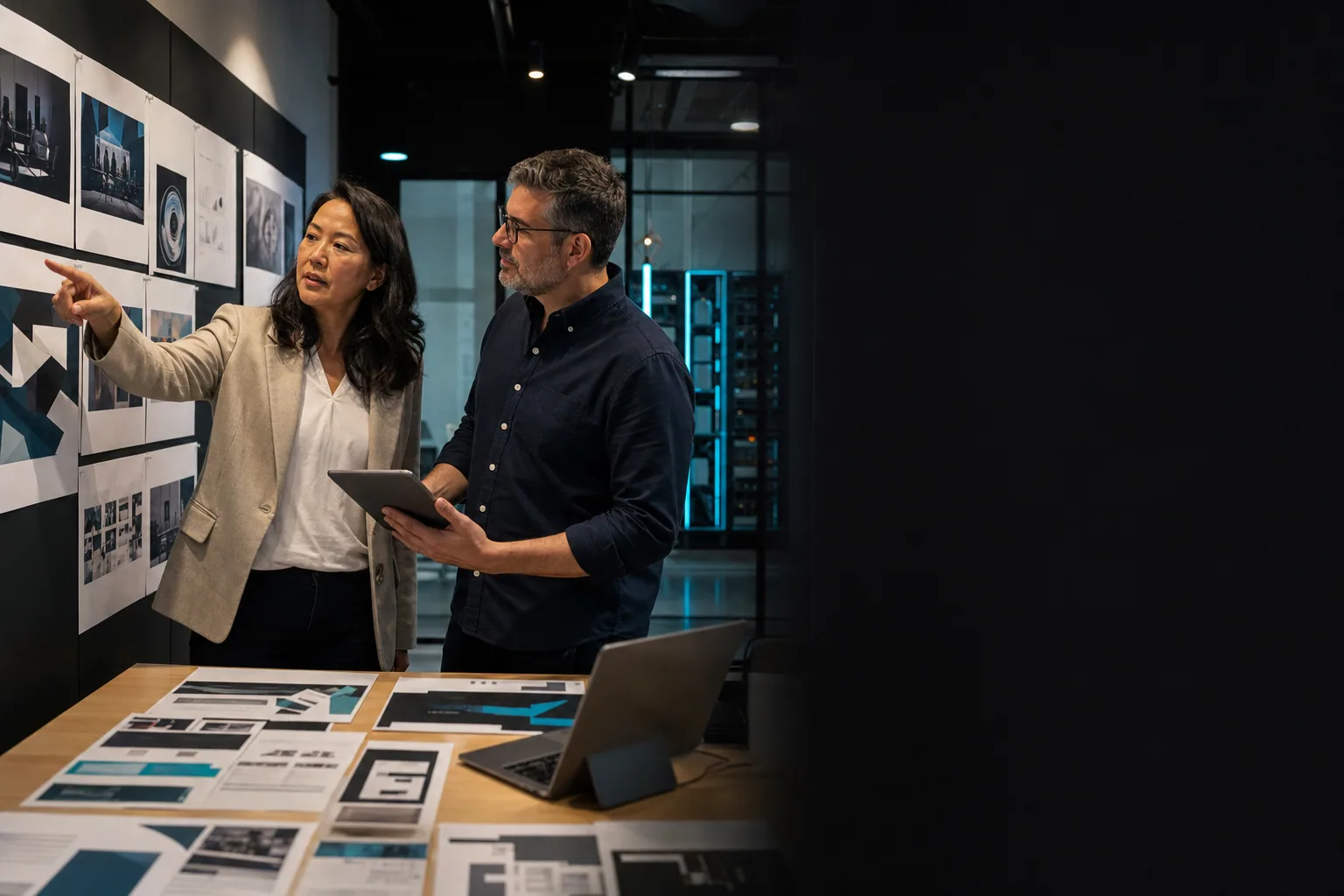 IT solution provider marketing leader and PRESHai engineer reviewing a governed campaign workflow