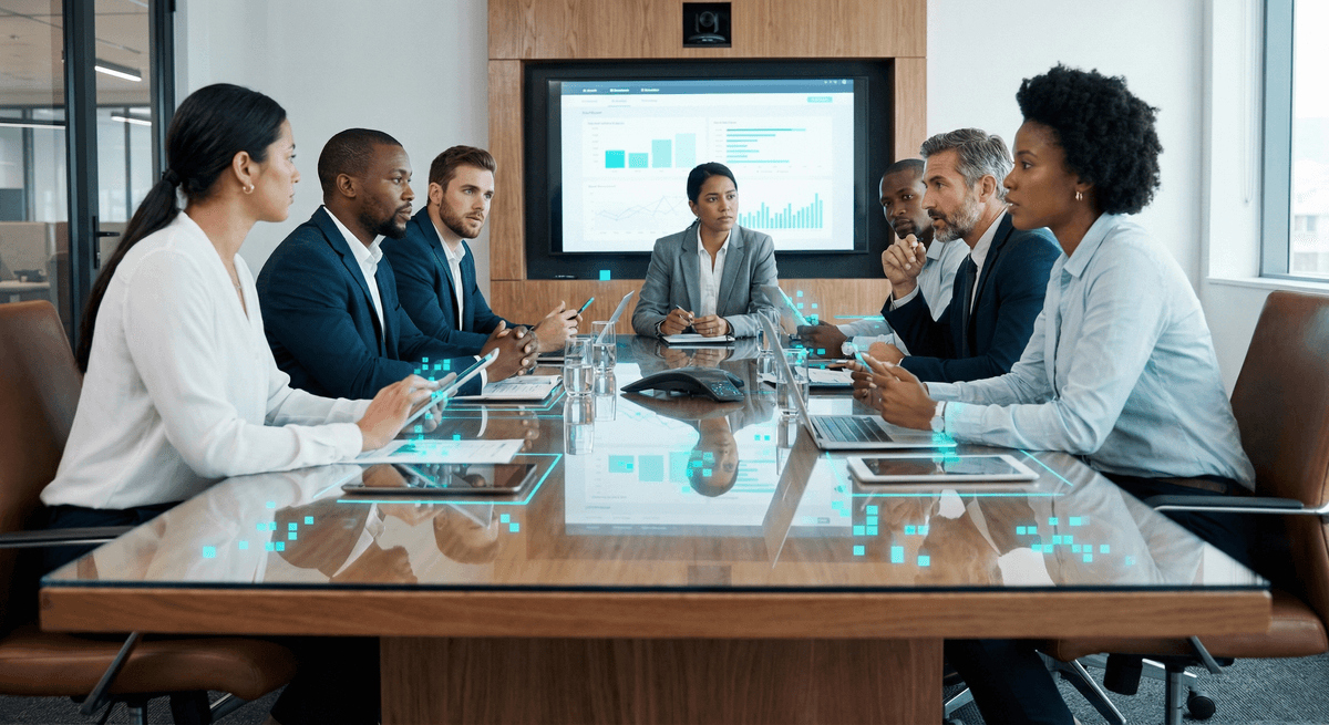 A modern PRESHai team at work using an agent-augmented operating layer.